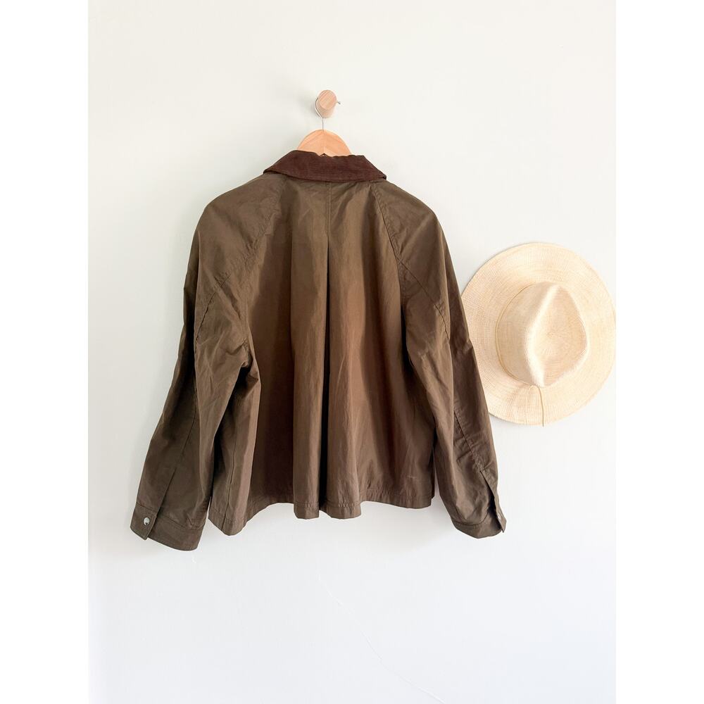 Madewell | NWT Waxed Zip Front Jacket in Trench Green | Sz XL - Picture 11 of 12